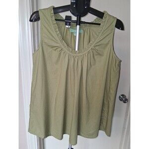 April Cornell Sleeveless Blouse Sage Green M Lightweight Forest Fairy Prairie